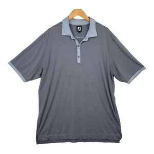 FootJoy Dark Gray Striped Short Sleeve Performance Golf Polo Men's Size 2XL